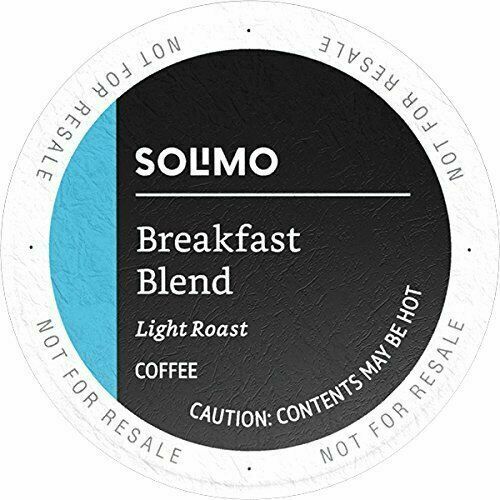 Amazon Solimo Breakfast Blend, Light Roast, Keurig K-Cup Coffee Pods