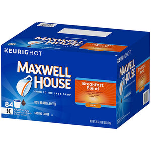 Maxwell House Breakfast Blend, Light Roast, Keurig K-cup Coffee Pods, Box of 84 k-cups