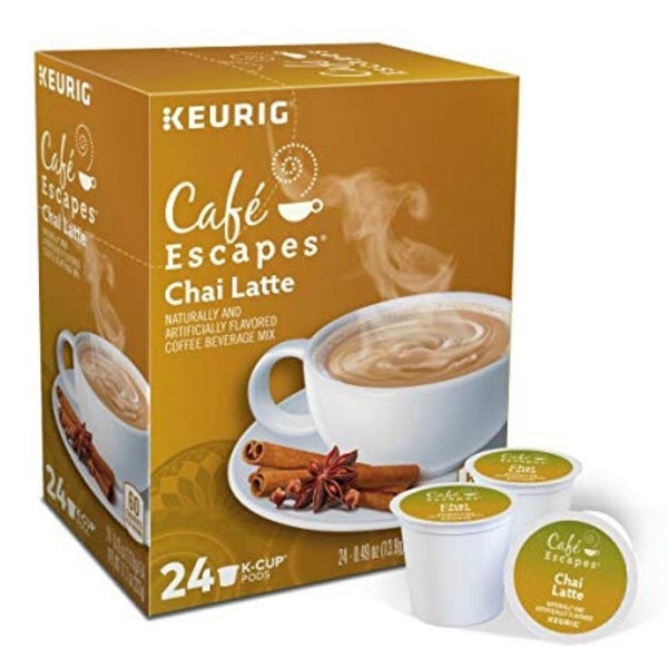 Load image into Gallery viewer, Cafe Escapes Chai Latte Tea, Keurig K-Cup Pods, Box of 24 K-Cups
