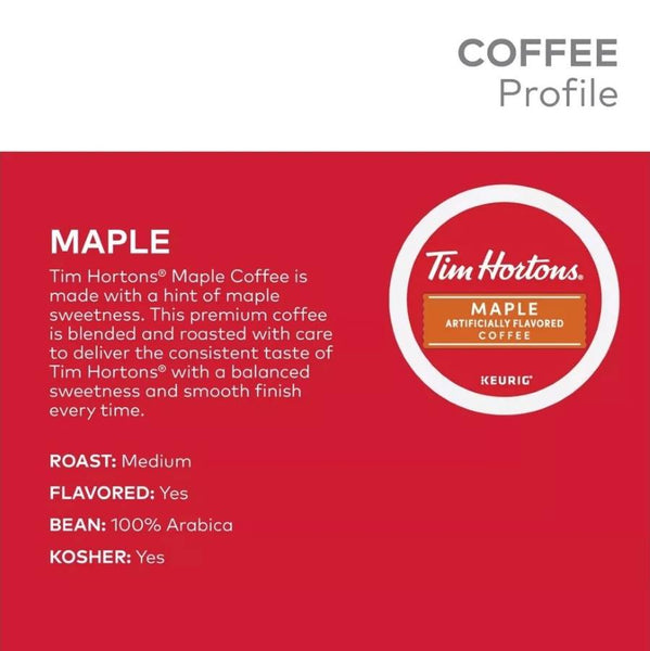 Load image into Gallery viewer, Tim Hortons Maple Flavored Coffee, Medium Roast, Keurig K-cup Coffee Pods
