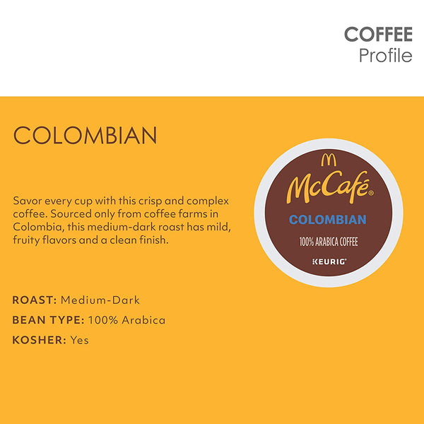 Load image into Gallery viewer, McCafe Colombian, Medium-Dark Roast, Keurig K-Cup Coffee Pods, Box of 24 K-cups
